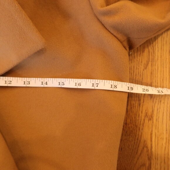 ANNIE P wool cashmere peacoat long beige winter warm belt classic chic XS office - Picture 8 of 11